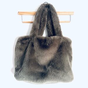 NWOT - H&M Plush Faux Fur Tote - Gray